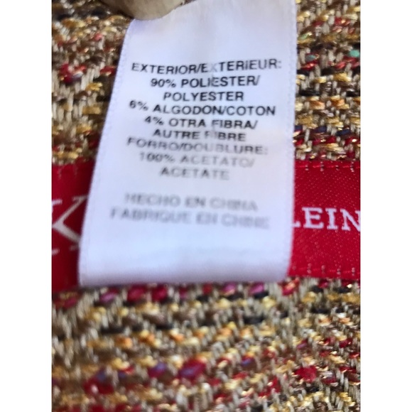 Anne Klein Women’s Petite Gold Multicolored Tweed Button Down Blazer Size 14P - Picture 5 of 8